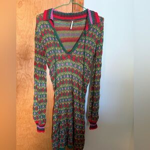 We The Free Colorful Knit Long Sleeve Dress